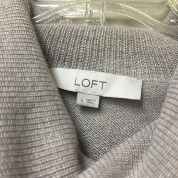 Loft taupe cowl neck tunic sweater - Picture 2 of 3